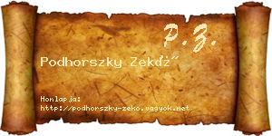 Podhorszky Zekő névjegykártya